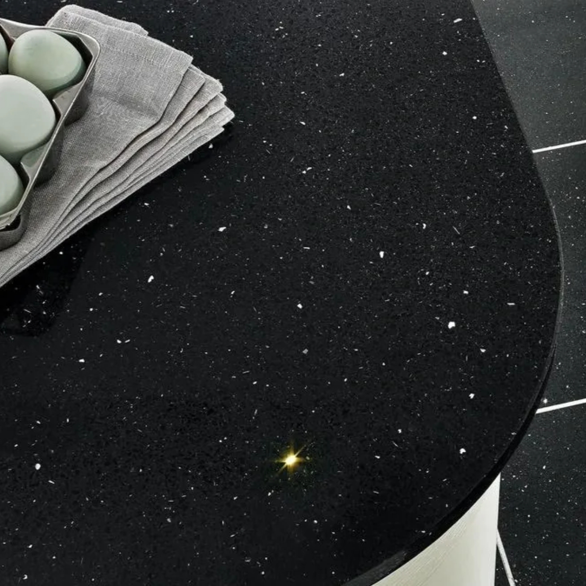 Black Mirror Black Quartz Worktop by Palmyra Stones — image 2