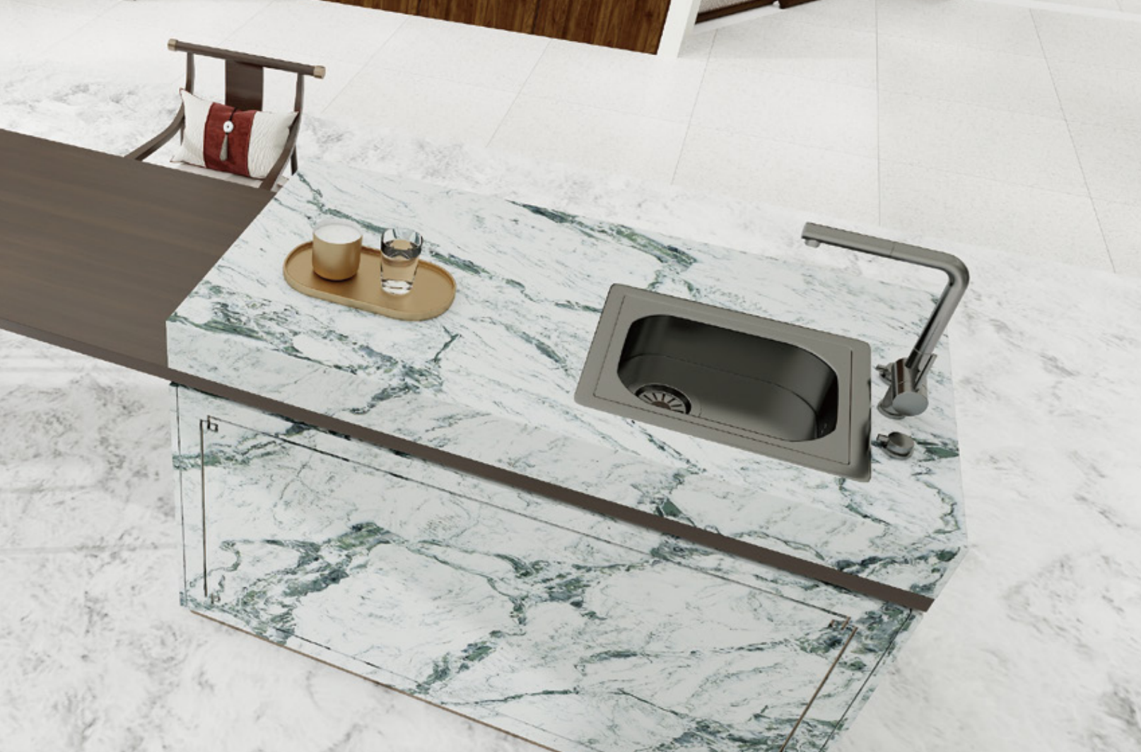 Calacatta Emerald White Quartz Worktop by Palmyra Stones — image 2