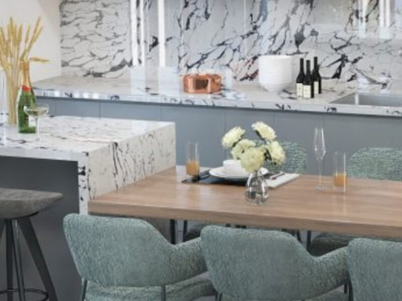 Arabescato Black White Quartz Worktop by Quartz City — image 2