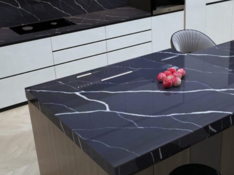 Black Marquina Blue Quartz Worktop by Quartz City — image 2