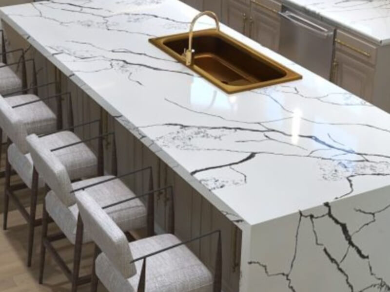 Calacatta Black White Quartz Worktop by Quartz City — image 2