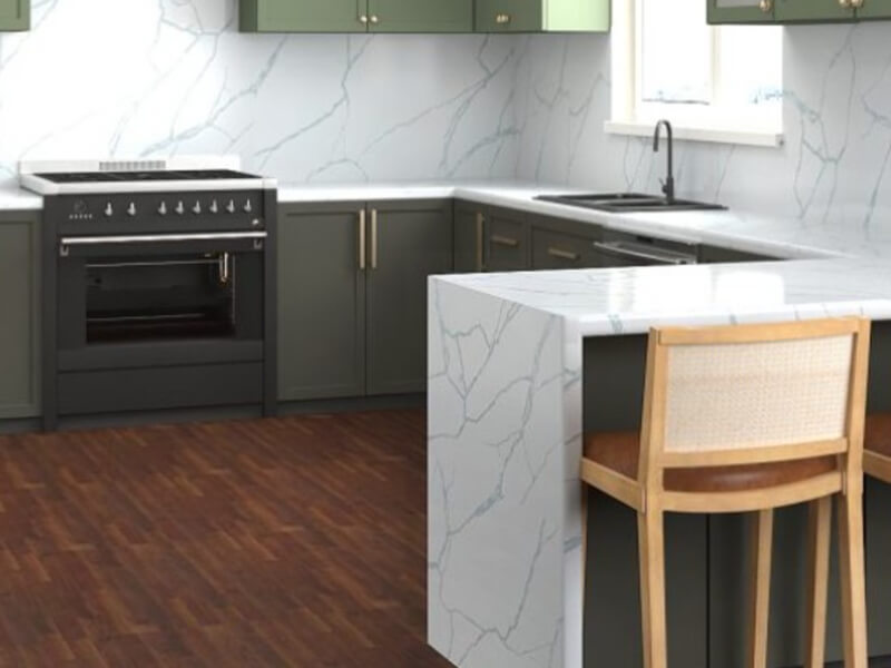 Calacatta Grey White Quartz Worktop by Quartz City — image 2