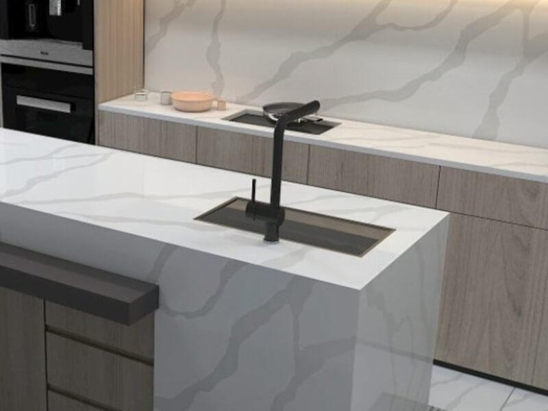 Calacatta Light QC White Quartz Worktop by Quartz City — image 2