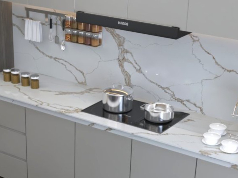 Calacatta Oro QC White Quartz Worktop by Quartz City — image 2