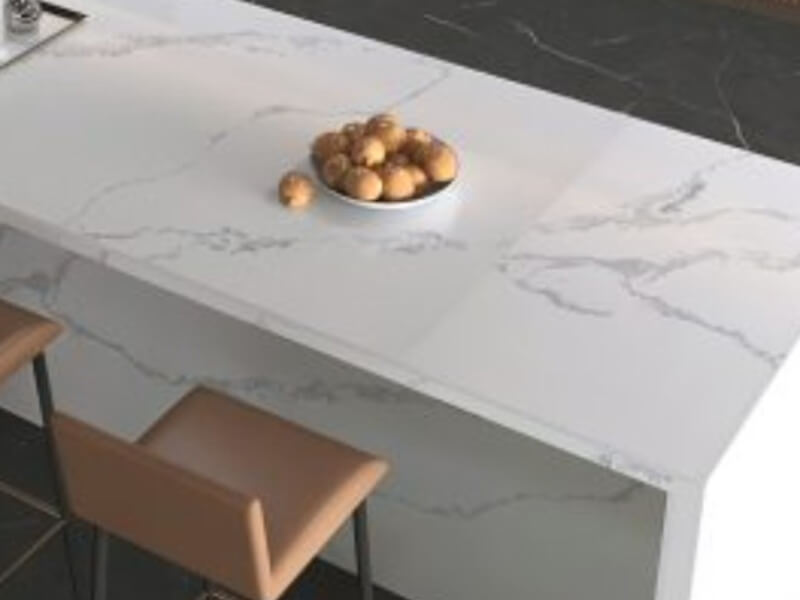 Calacatta Storm QC White Quartz Worktop by Quartz City — image 2