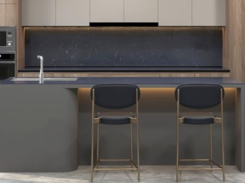 Carrara Black Black Quartz Worktop by Quartz City — image 2