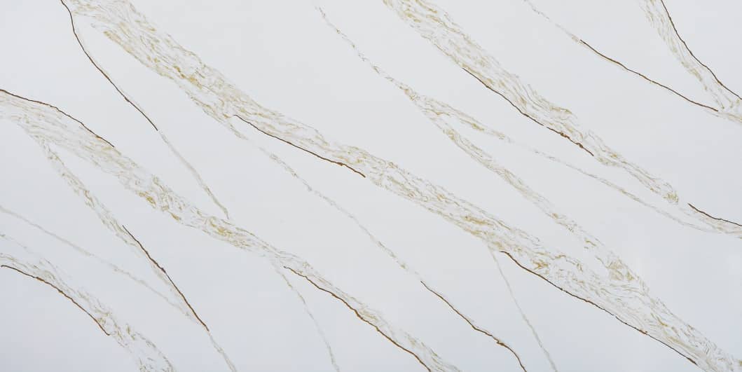 Golden Veil White Quartz Worktop by Quartz City — image 3