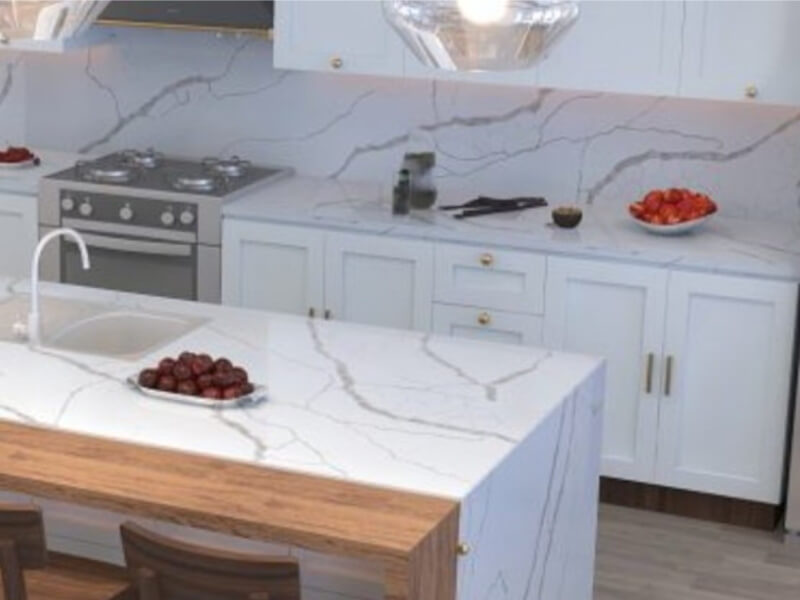 Venato Grey White Quartz Worktop by Quartz City — image 2