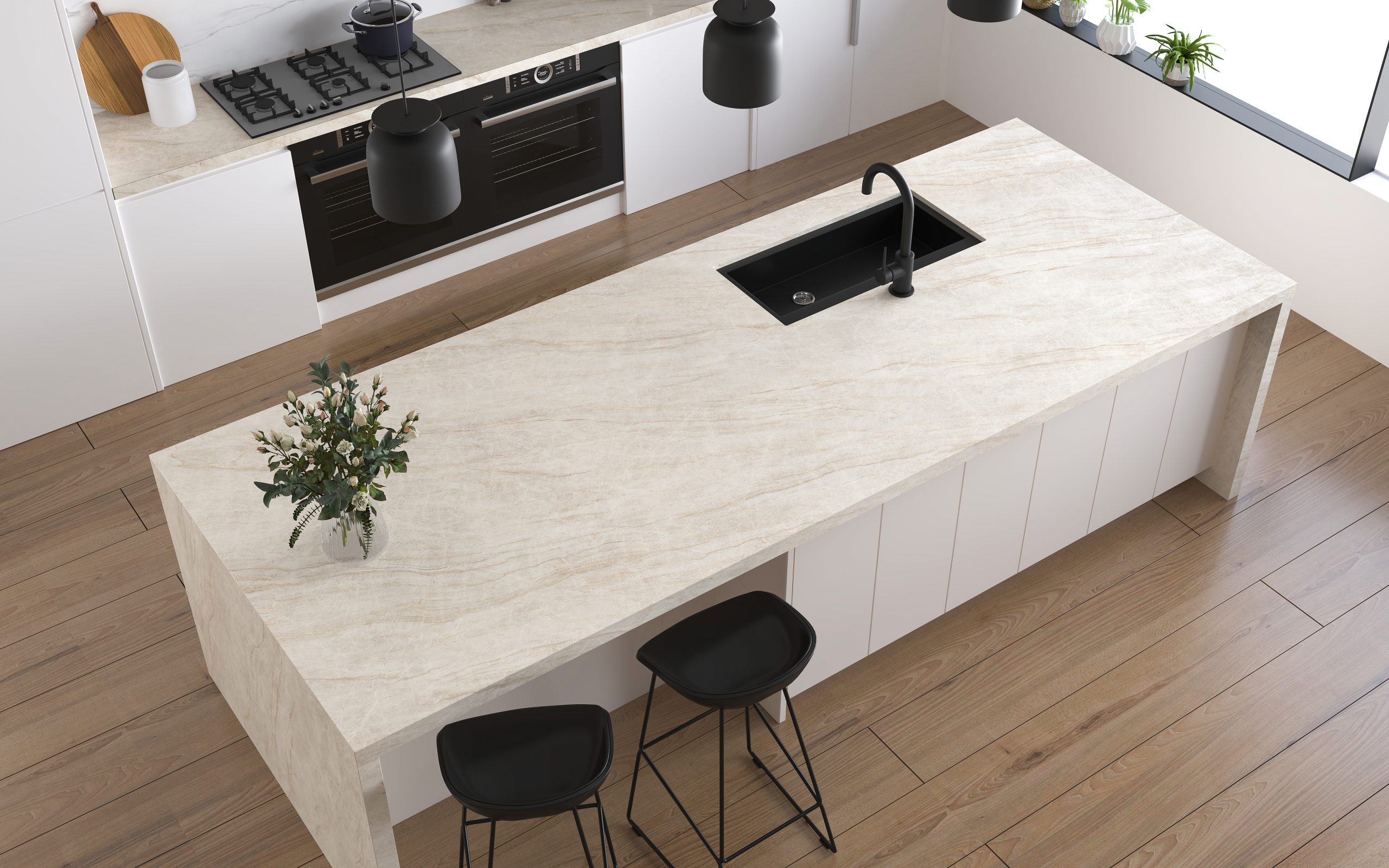 Royal Taj Brown, Cream Quartz Worktop by Artemistone — image 2