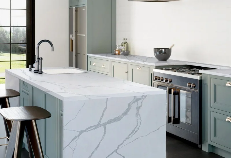Statuario Bromio Grey Quartz Worktop by Modern Quartz Stone — image 3