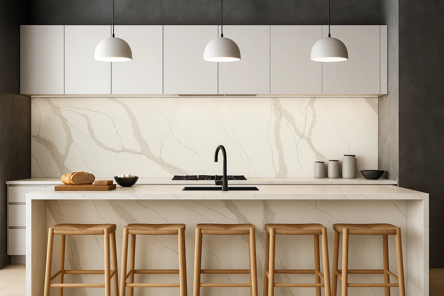 Staturio Oro Grey Quartz Worktop by Modern Quartz Stone — image 3